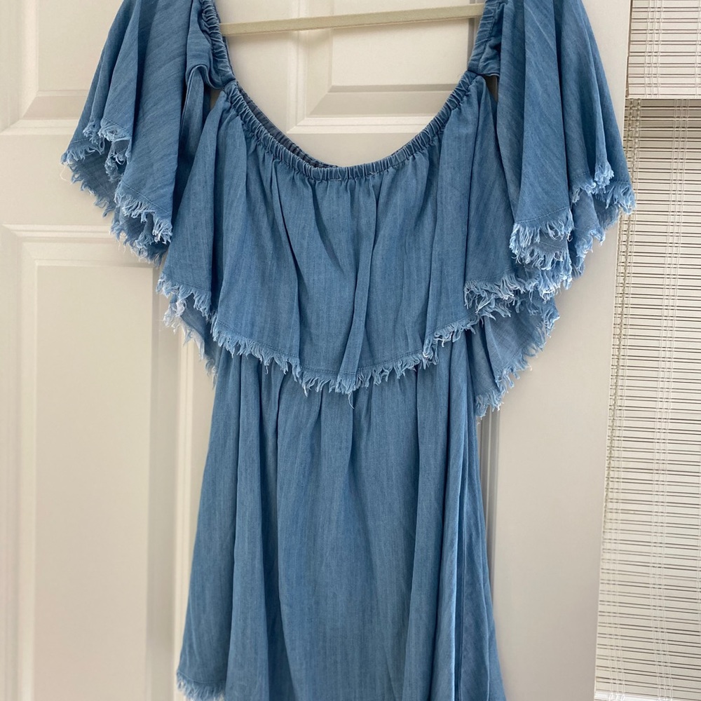 Off the shoulder denim dress